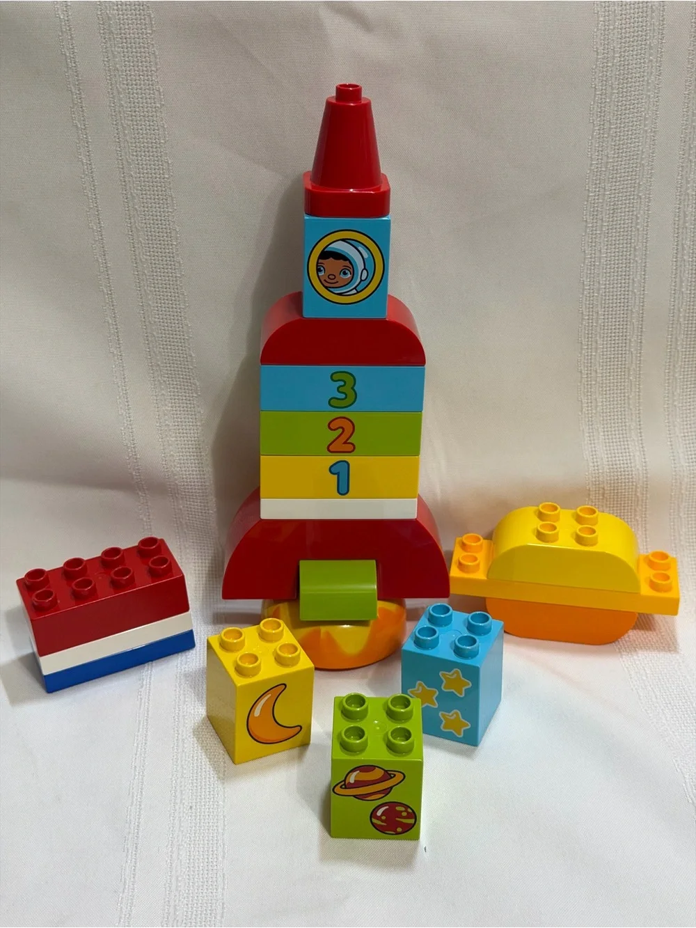 Lot Of 2 LEGO Duplo Building Sets Number Train & My 1st Spaceship Rocket No Box